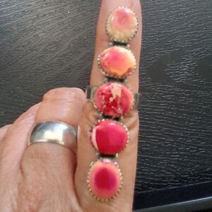 SEA SEDIMENT 5 STONE CRAWLER RING 925 STERLING SILVER SIZE 7